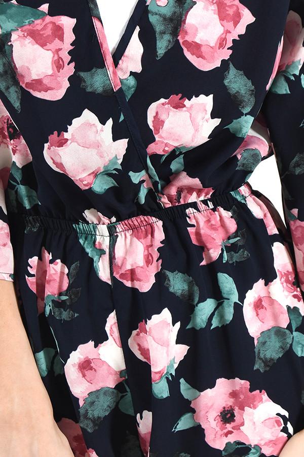 Wherever You Go Navy Floral Romper