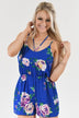Everly Bright Blue Floral Romper
