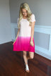 Reverse Ombre Dress ~ Hot Pink