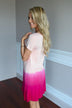 Reverse Ombre Dress ~ Hot Pink