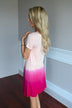 Reverse Ombre Dress ~ Hot Pink