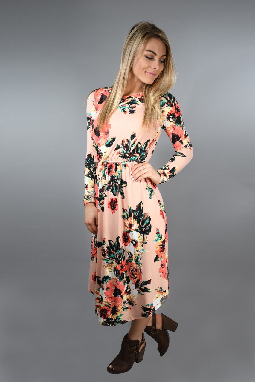 Burst of Color Peach Dress