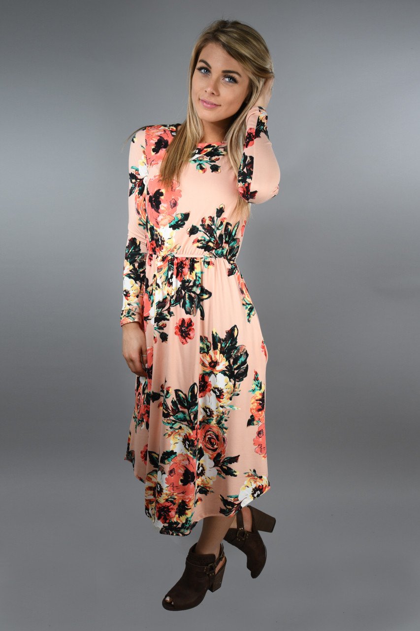 Burst of Color Peach Dress