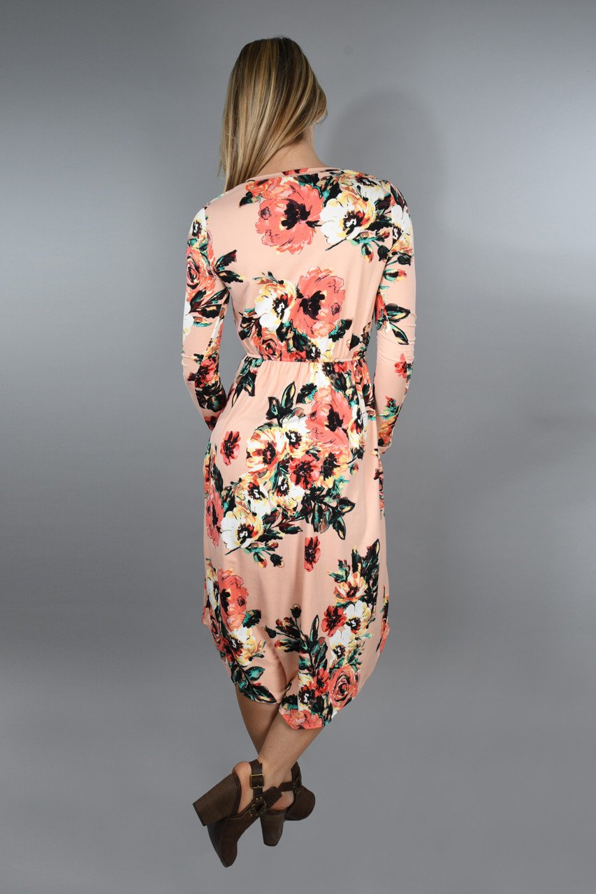 Burst of Color Peach Dress – The Pulse Boutique