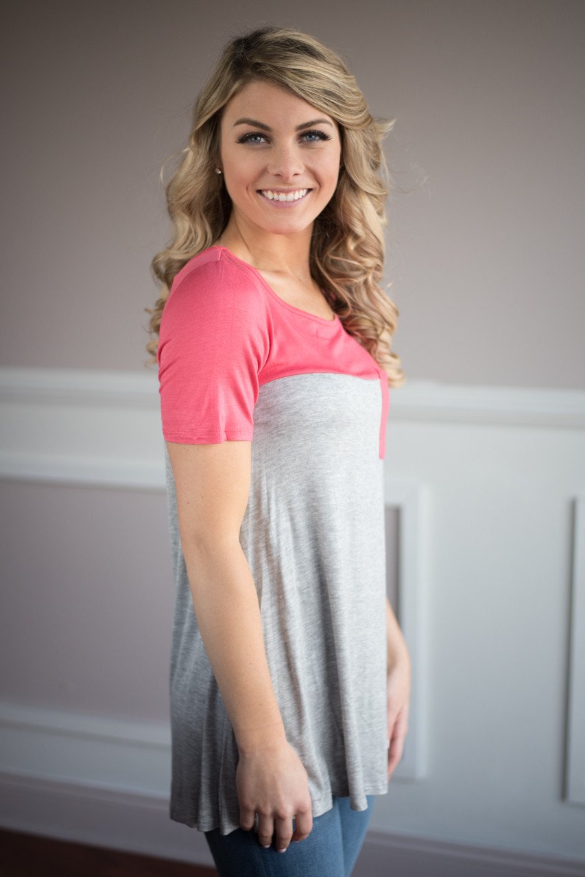 Coral Pocket Top