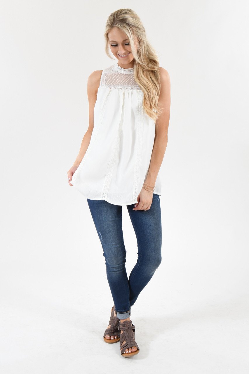 White Lace Tank Top