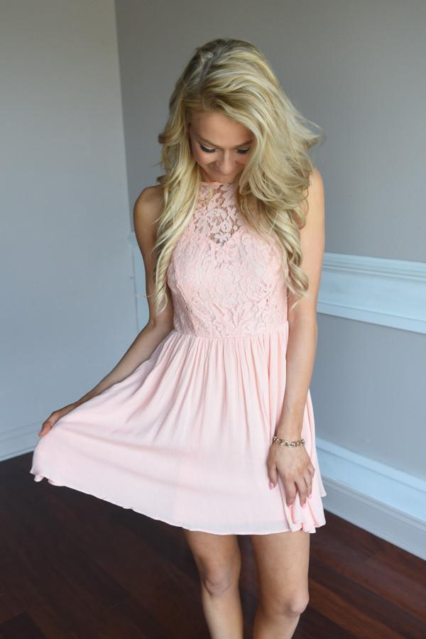 Peach Lace Dress