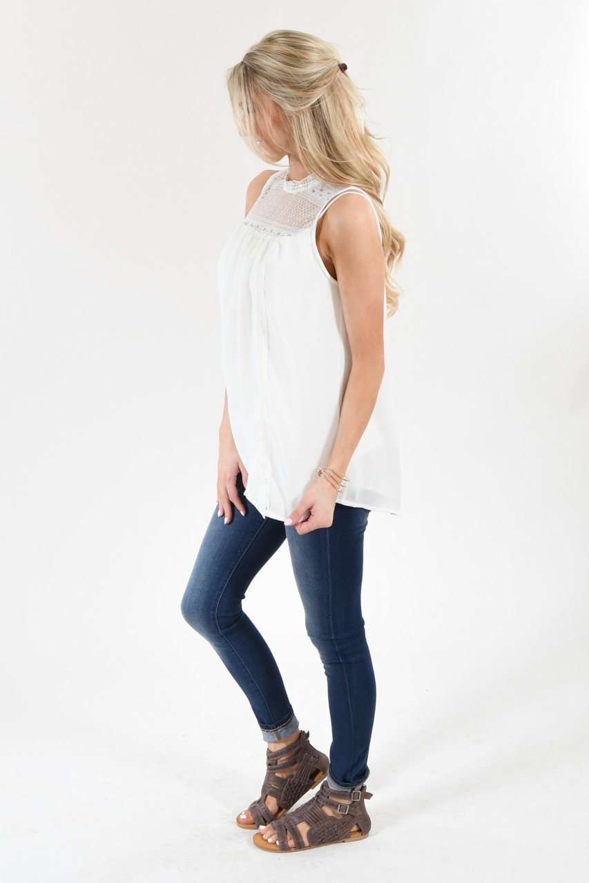White Lace Tank Top