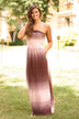 Strapless Ombre Maxi Dress - Mauve