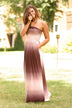 Strapless Ombre Maxi Dress - Mauve