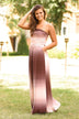 Strapless Ombre Maxi Dress - Mauve