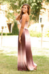 Strapless Ombre Maxi Dress - Mauve