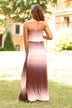 Strapless Ombre Maxi Dress - Mauve
