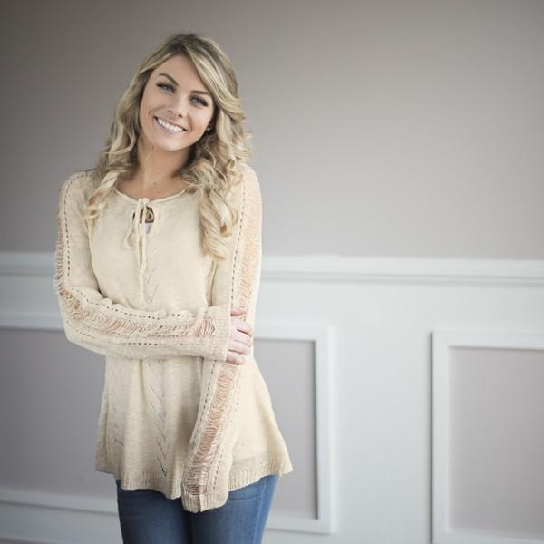 Just for Looks Taupe Sweater Top