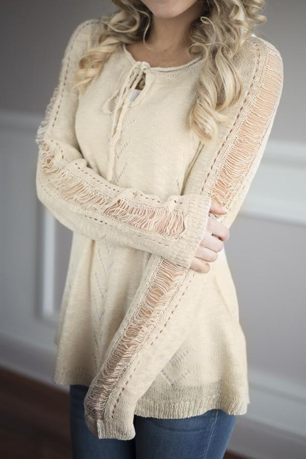 Just for Looks Taupe Sweater Top