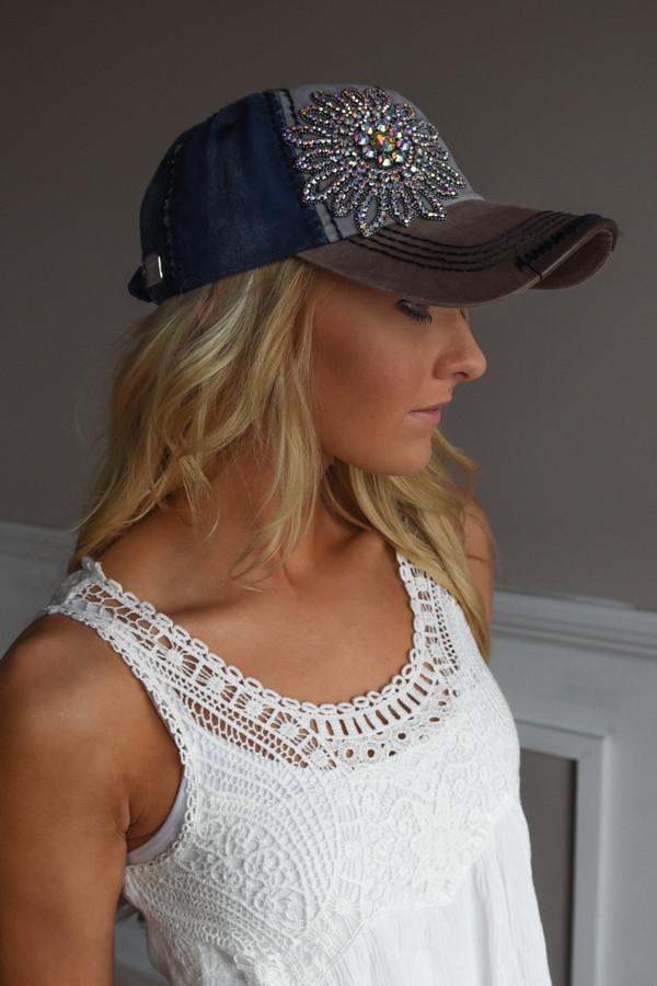 Glam Blue & Brown Baseball Cap