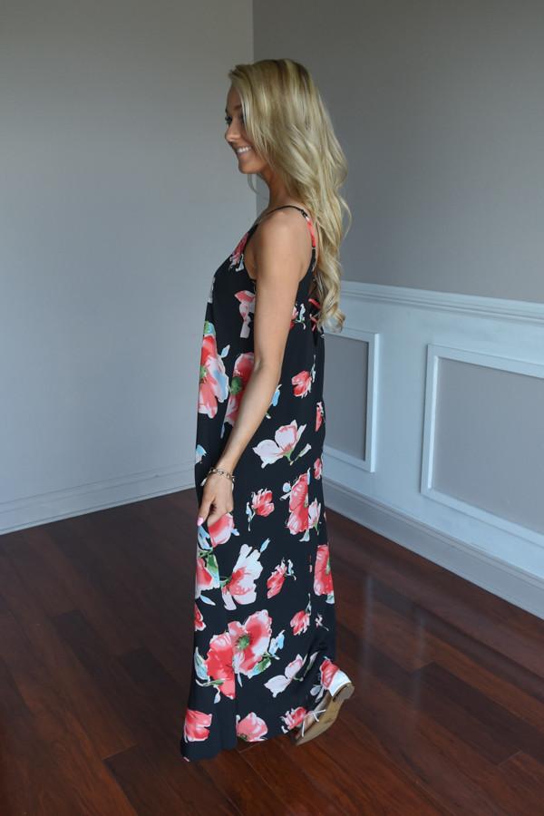 Black Floral Maxi Dress