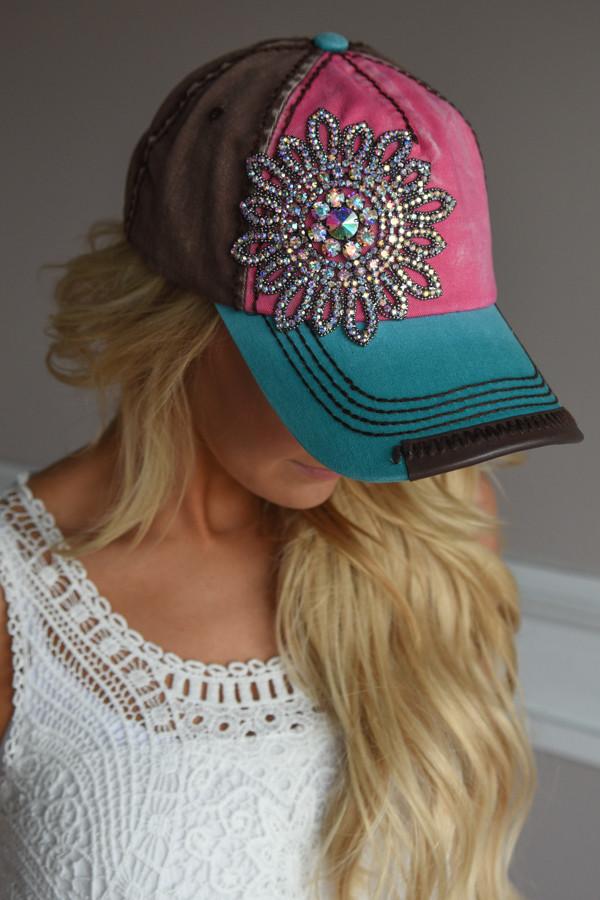 Glam Pink & Brown Baseball Cap