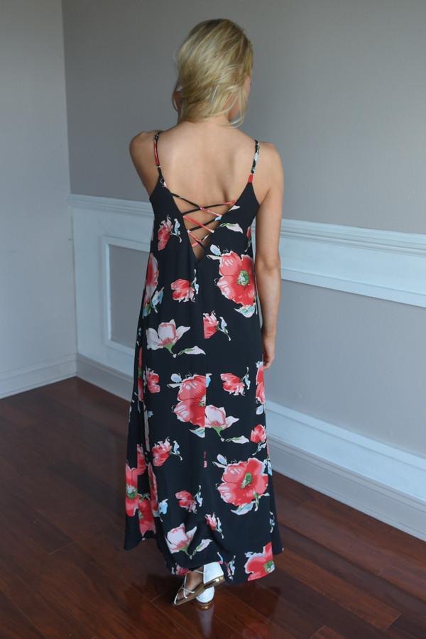 Black Floral Maxi Dress