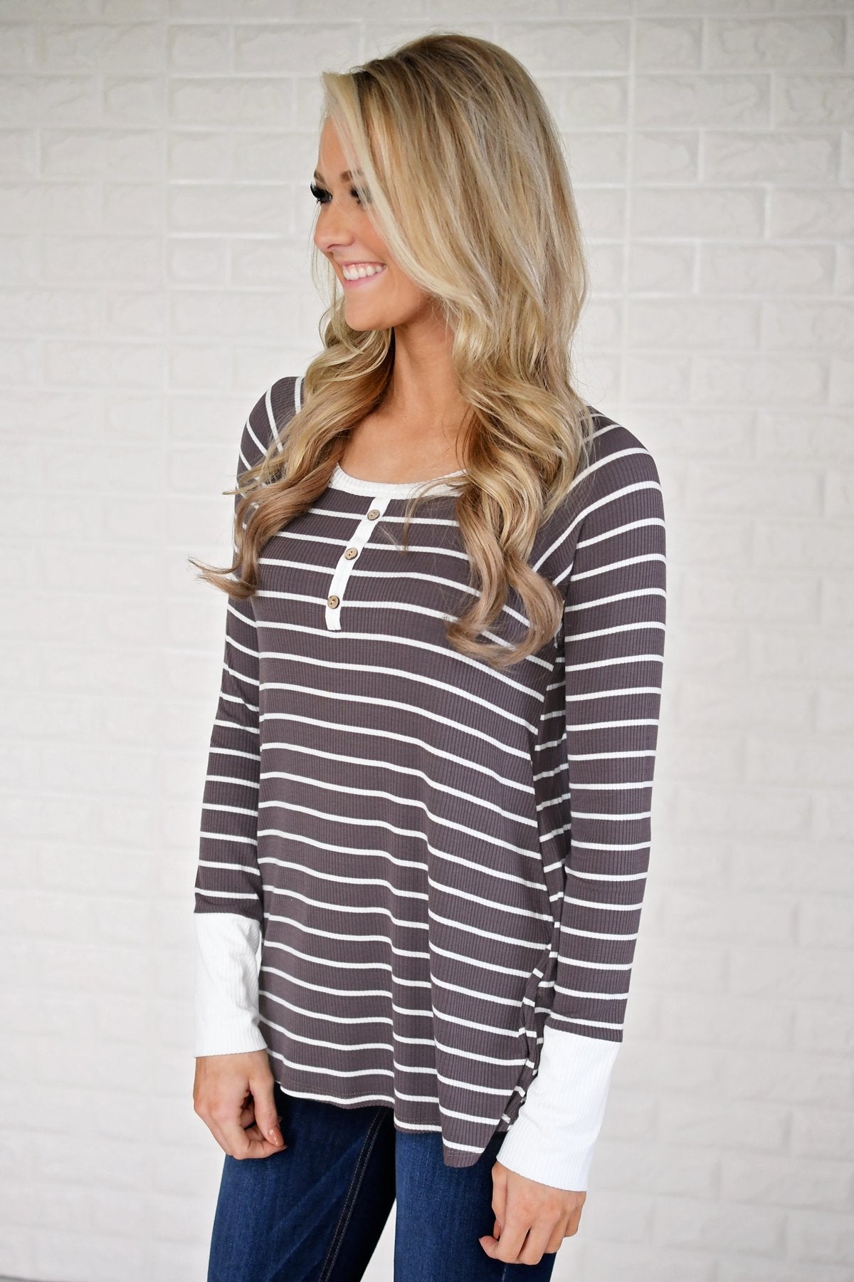 What About Us Striped & Lace Top