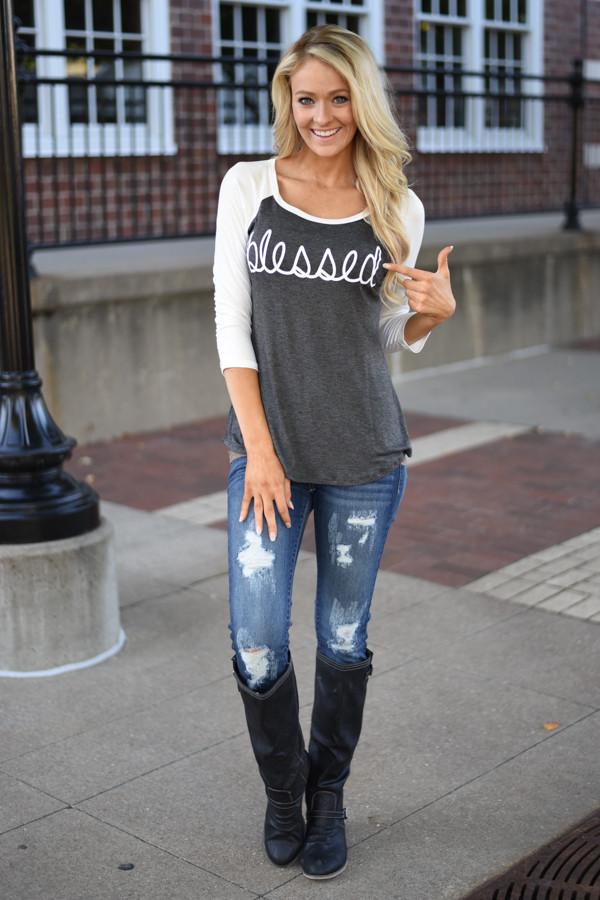 Blessed 3/4 Sleeve Top