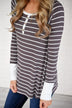 What About Us Striped & Lace Top