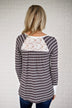 What About Us Striped & Lace Top