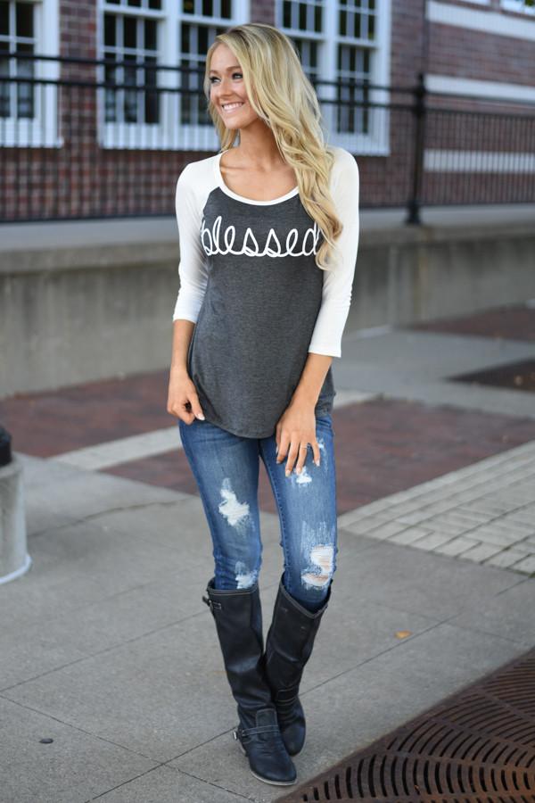 Blessed 3/4 Sleeve Top