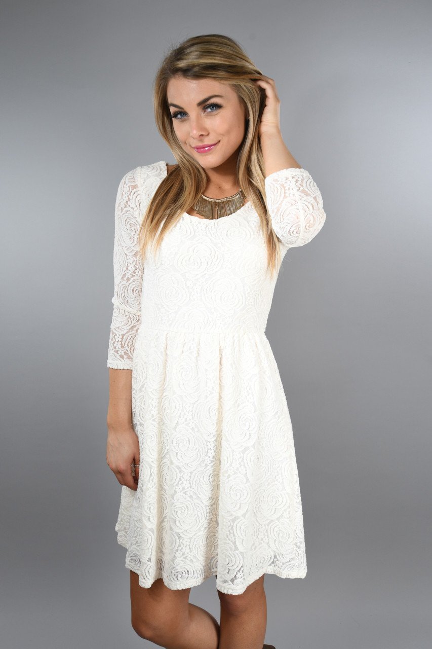 Cream Lace Dress