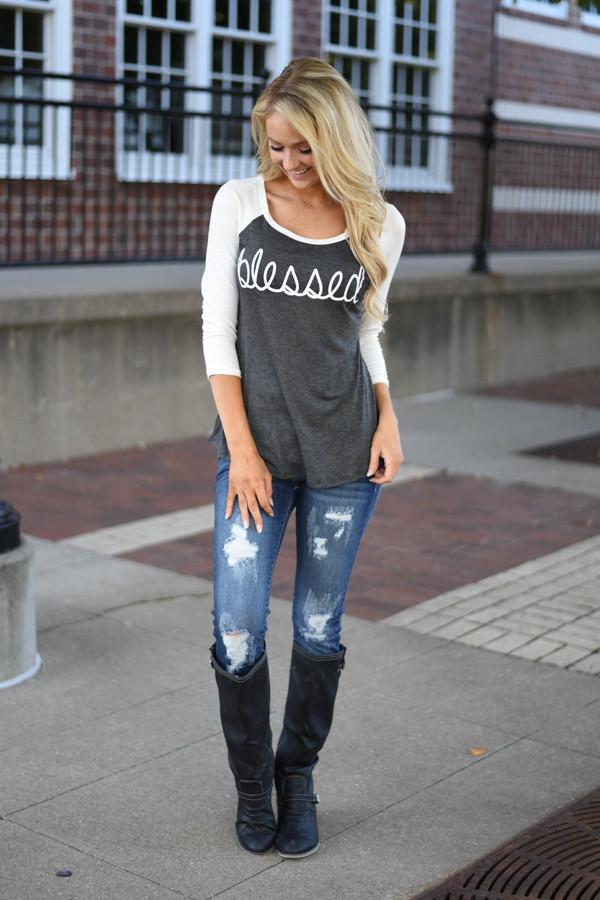 Blessed 3/4 Sleeve Top