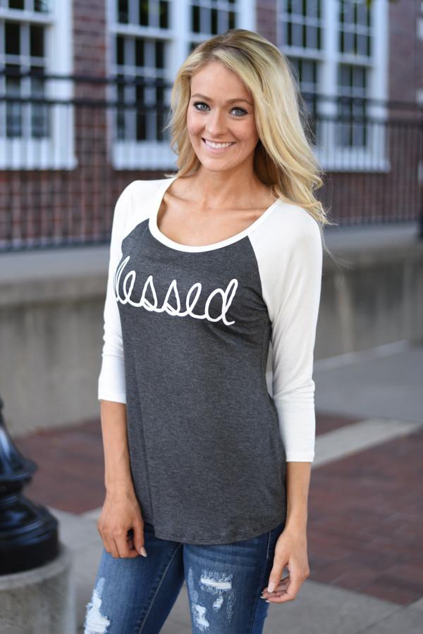 Blessed 3/4 Sleeve Top