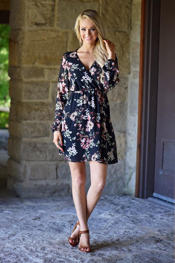Embrace Black Floral Dress – The Pulse Boutique
