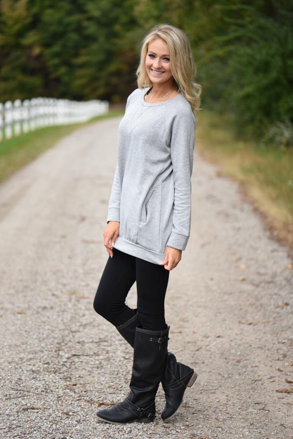 Cozy as a Bug in a Rug Top ~ Grey