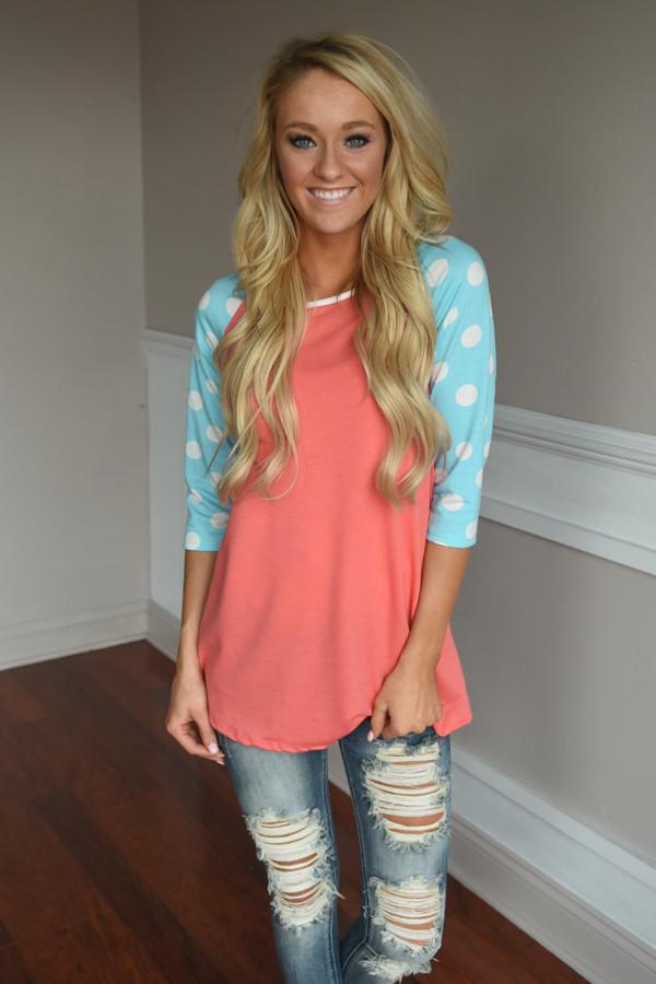 In the Groove Top ~ Coral