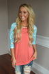 In the Groove Top ~ Coral