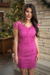 Feisty in Fuchsia Lace Dress