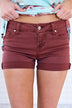 Calypso Shorts ~ Burnt Maroon