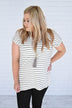 Blurred Lines Striped Top ~ White