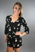 Black Floral Romper