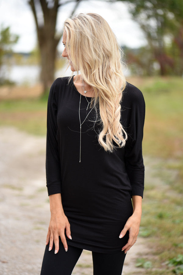 Essential Dolman Top - Black