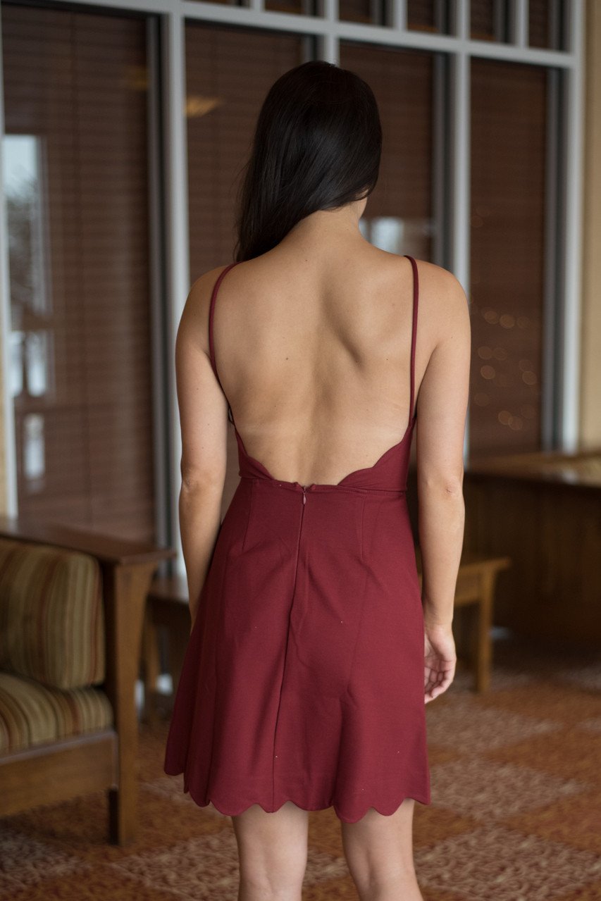 Red Scalloped Dress