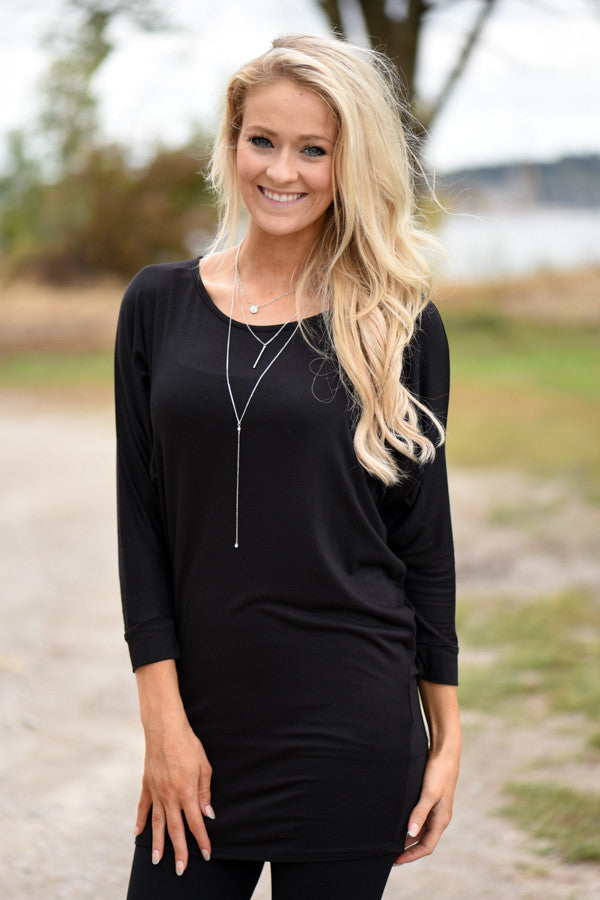 Essential Dolman Top - Black