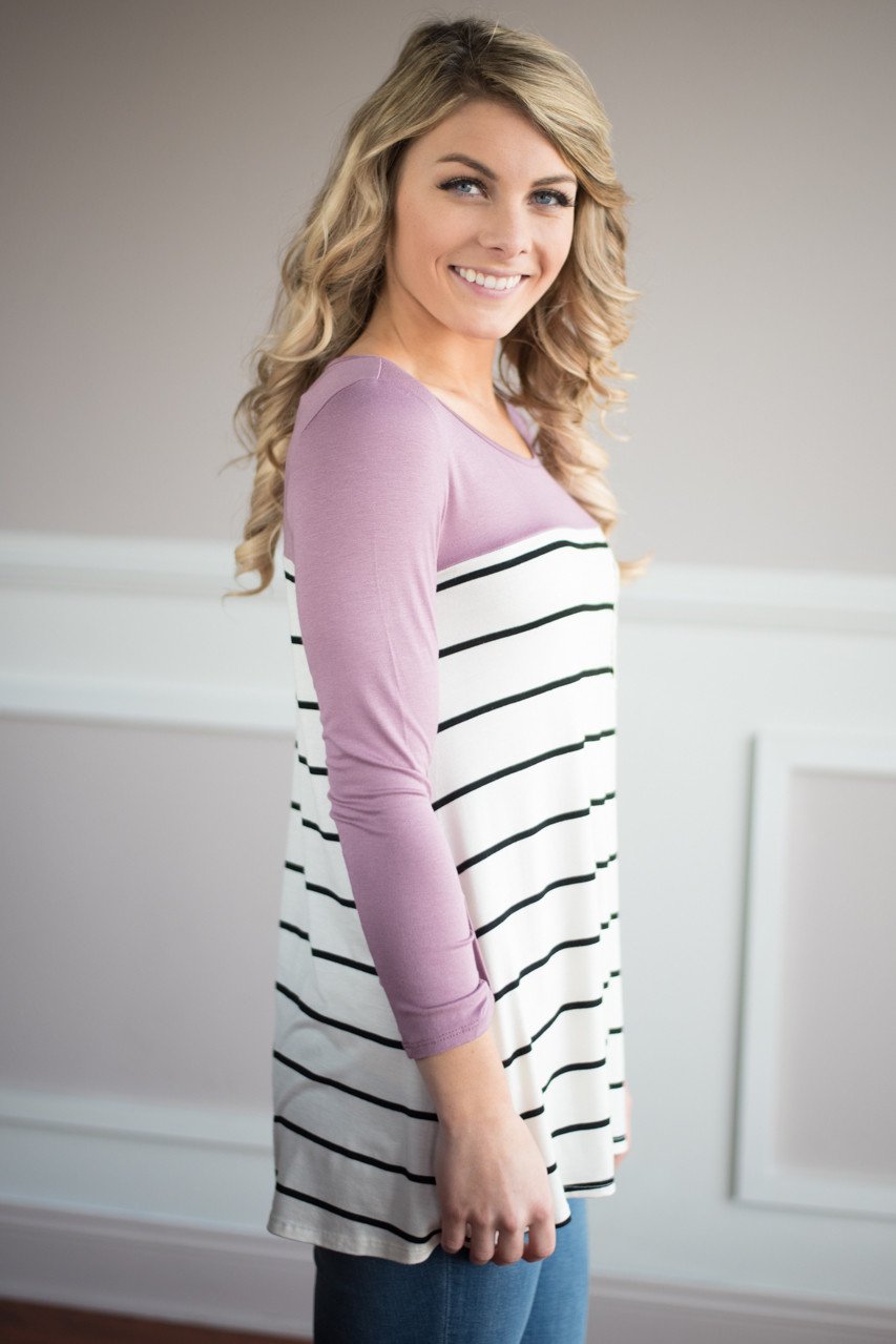 Mauve Crochet Pocket Top
