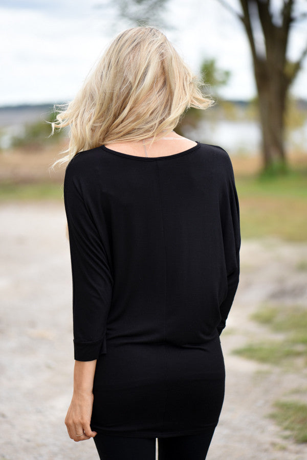 Essential Dolman Top - Black