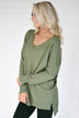Hold On To Me Sweater ~ Light Olive