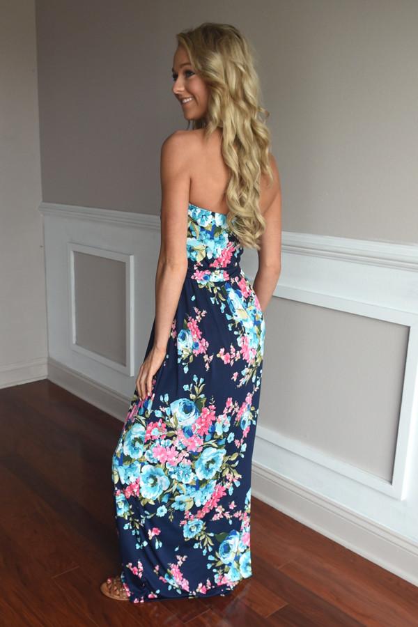 Navy Floral Maxi