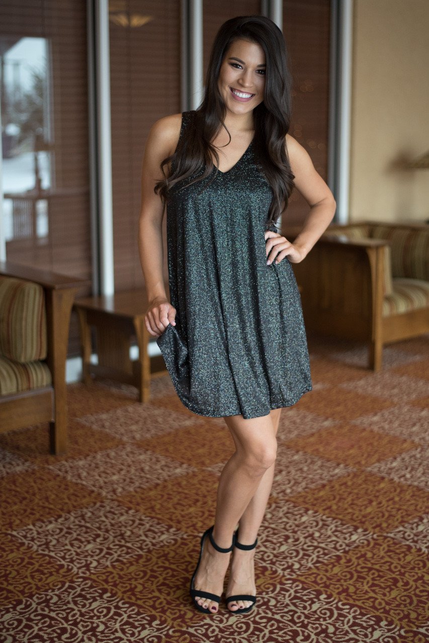 Sparkle The Night Away Dress - Black