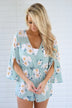 Audrey Blue Floral Romper