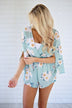 Audrey Blue Floral Romper