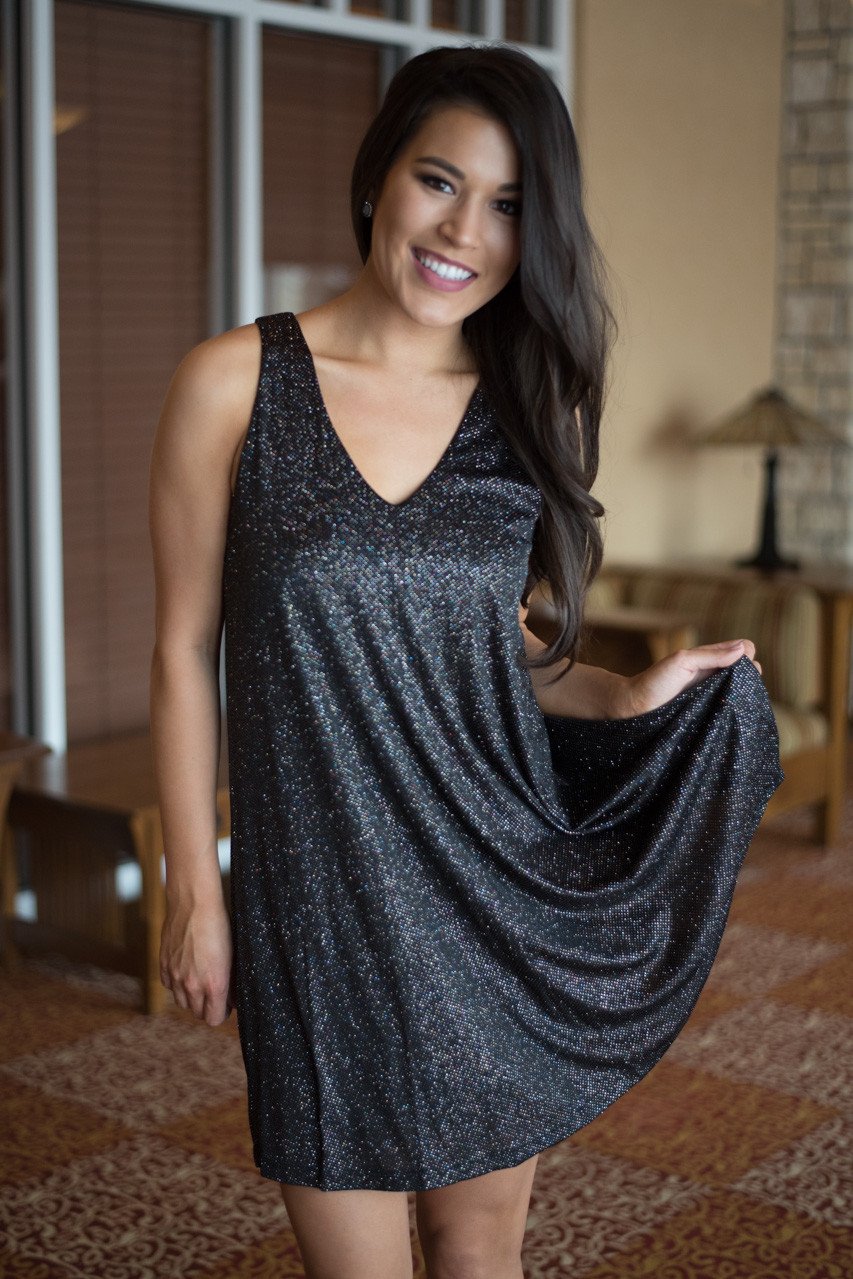 Sparkle The Night Away Dress - Black